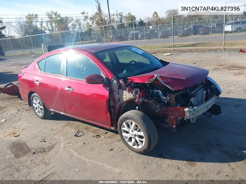 3N1CN7AP4KL827396 2019 Nissan Versa 1.6 Sv