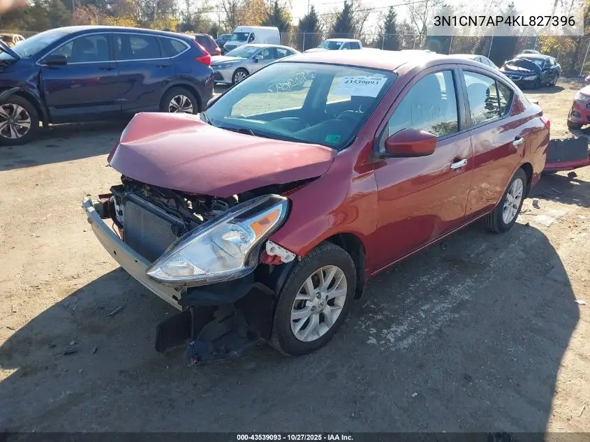 3N1CN7AP4KL827396 2019 Nissan Versa 1.6 Sv