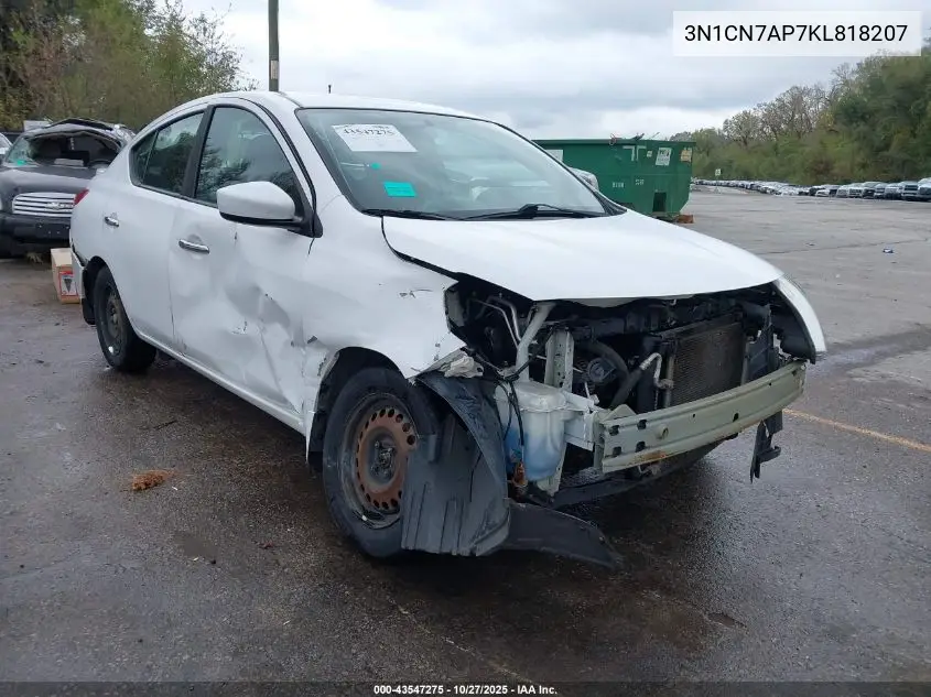 3N1CN7AP7KL818207 2019 Nissan Versa 1.6 Sv