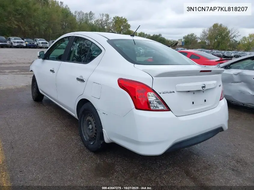 3N1CN7AP7KL818207 2019 Nissan Versa 1.6 Sv