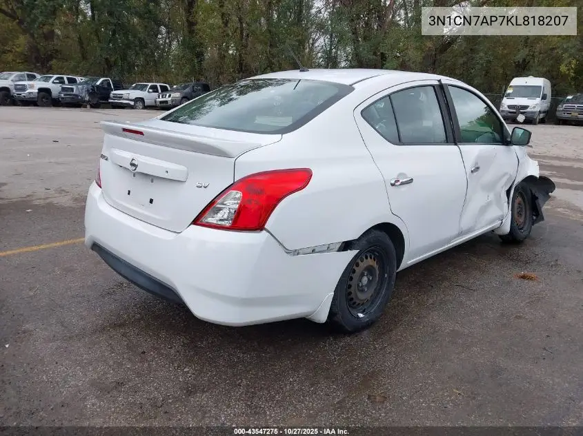 3N1CN7AP7KL818207 2019 Nissan Versa 1.6 Sv