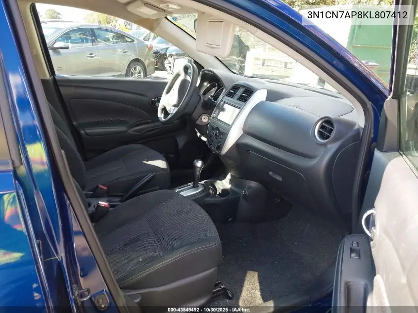 3N1CN7AP8KL807412 2019 Nissan Versa 1.6 Sv