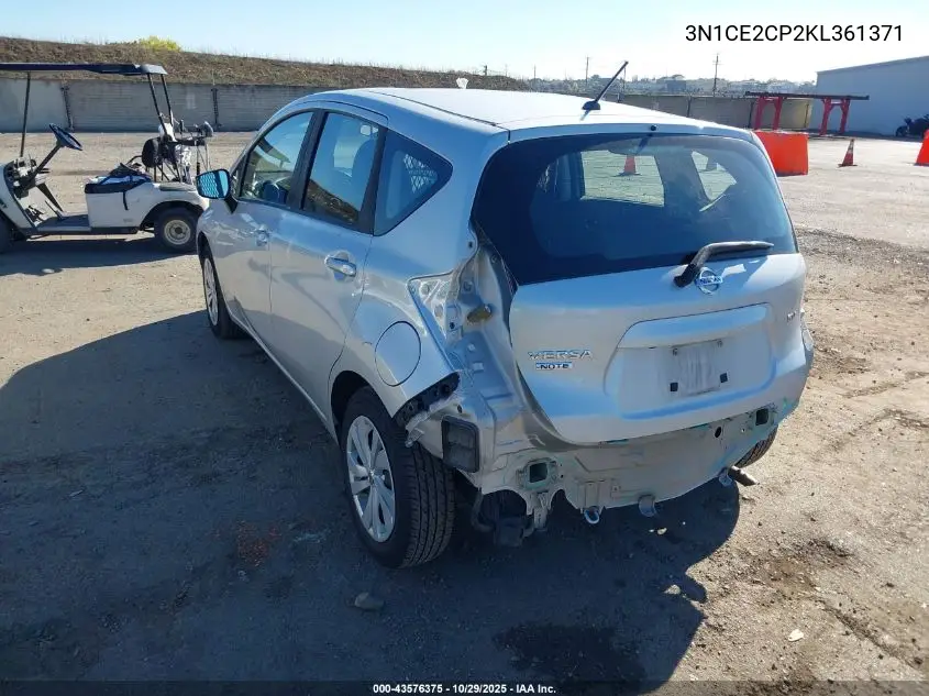 3N1CE2CP2KL361371 2019 Nissan Versa Note Sv