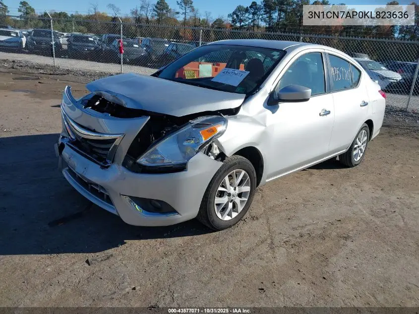 3N1CN7AP0KL823636 2019 Nissan Versa 1.6 Sv