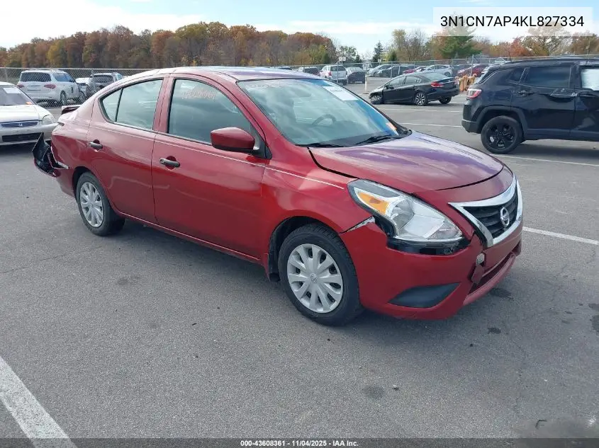 3N1CN7AP4KL827334 2019 Nissan Versa 1.6 S+