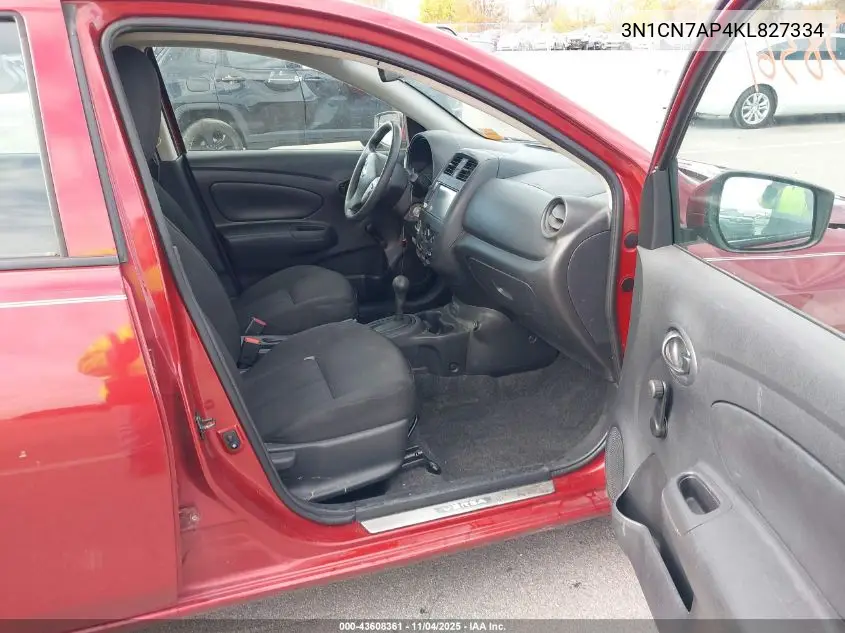 3N1CN7AP4KL827334 2019 Nissan Versa 1.6 S+