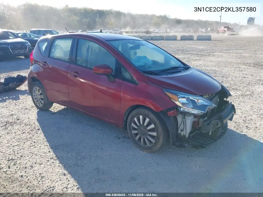 3N1CE2CP2KL357580 2019 Nissan Versa Note Sv