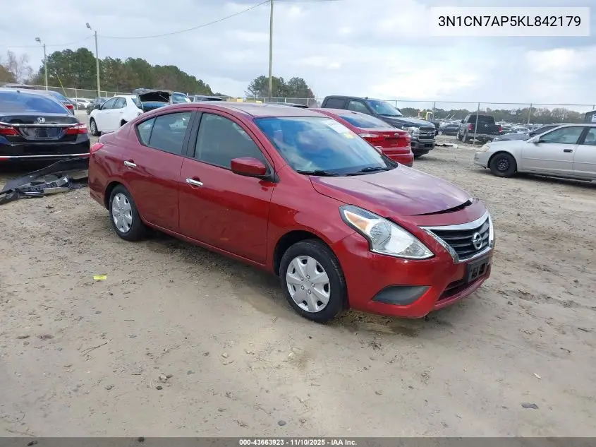 3N1CN7AP5KL842179 2019 Nissan Versa 1.6 Sv
