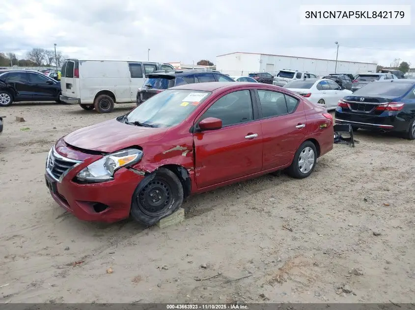 3N1CN7AP5KL842179 2019 Nissan Versa 1.6 Sv