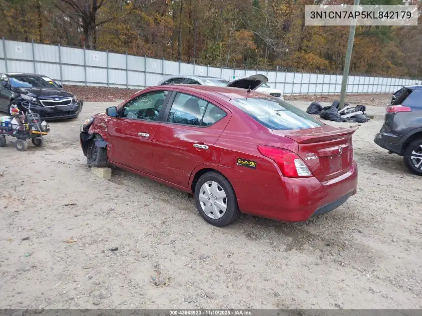 3N1CN7AP5KL842179 2019 Nissan Versa 1.6 Sv