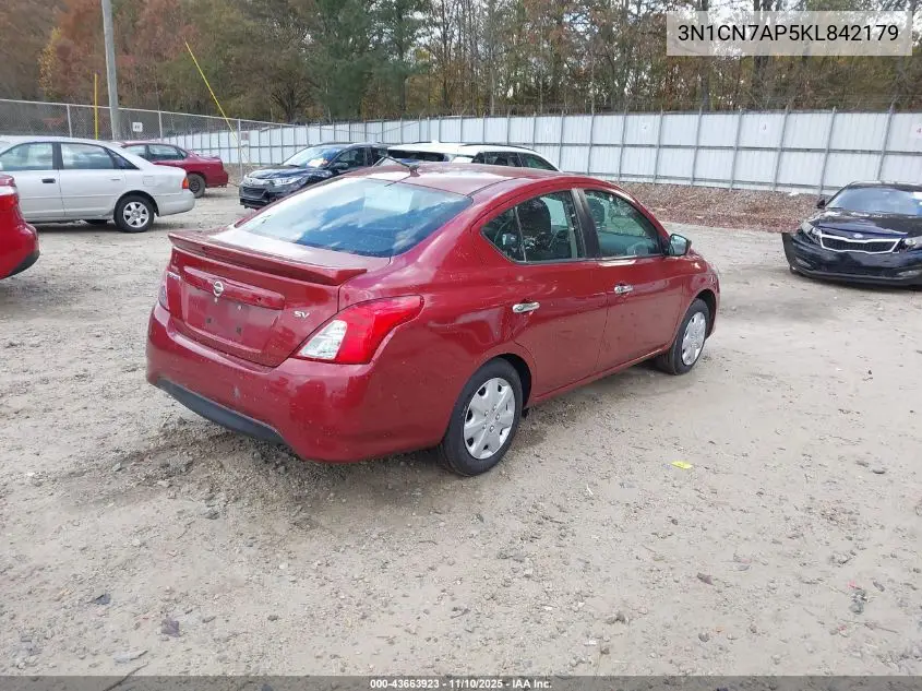3N1CN7AP5KL842179 2019 Nissan Versa 1.6 Sv