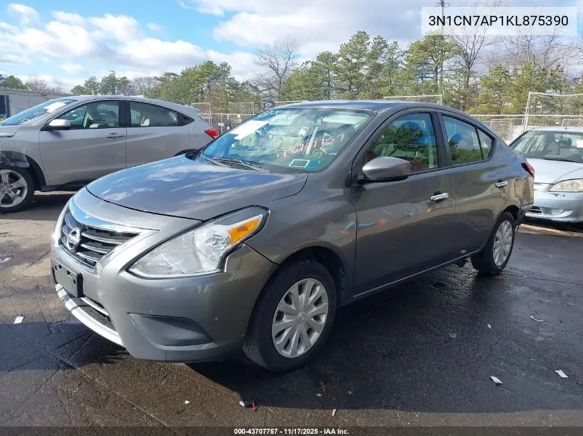 3N1CN7AP1KL875390 2019 Nissan Versa 1.6 Sv