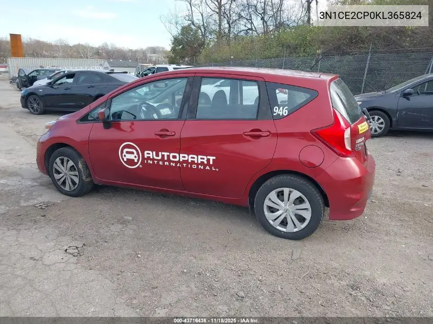 3N1CE2CP0KL365824 2019 Nissan Versa Note S