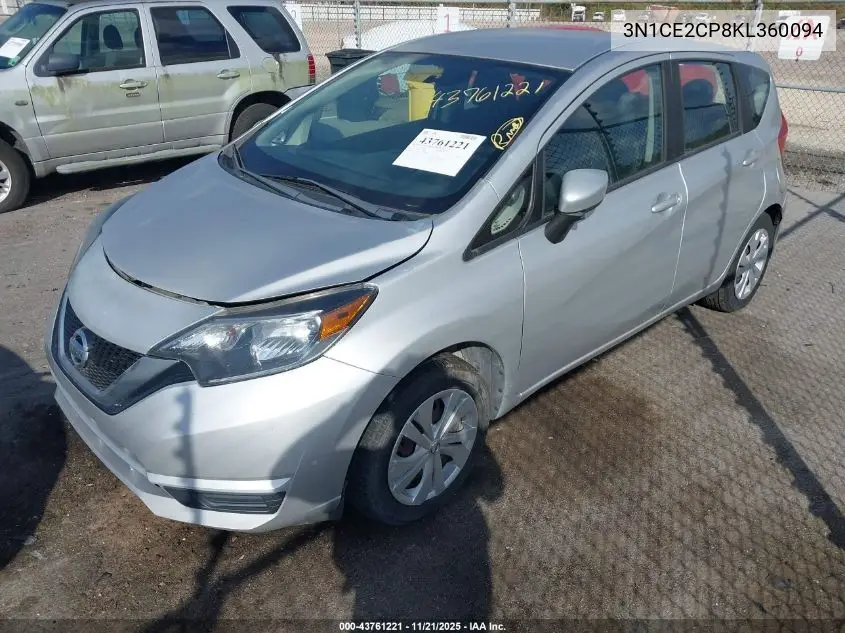 3N1CE2CP8KL360094 2019 Nissan Versa Note Sv