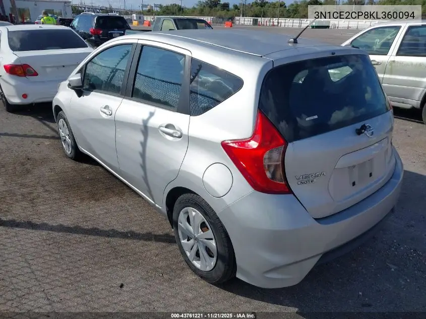 3N1CE2CP8KL360094 2019 Nissan Versa Note Sv