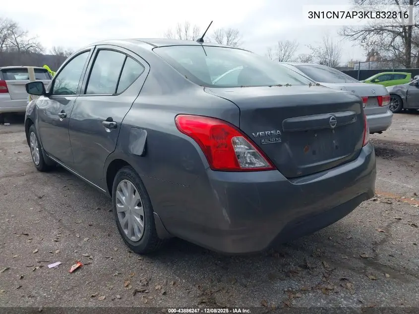 3N1CN7AP3KL832816 2019 Nissan Versa 1.6 S