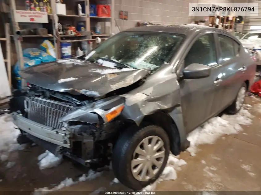 3N1CN7AP8KL876794 2019 Nissan Versa 1.6 Sv