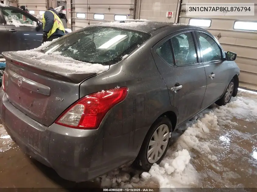3N1CN7AP8KL876794 2019 Nissan Versa 1.6 Sv