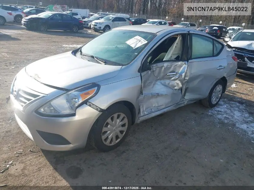 3N1CN7AP9KL845022 2019 Nissan Versa 1.6 Sv