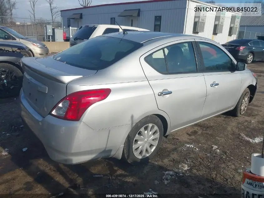 3N1CN7AP9KL845022 2019 Nissan Versa 1.6 Sv