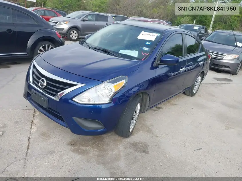 3N1CN7AP8KL841950 2019 Nissan Versa 1.6 Sv