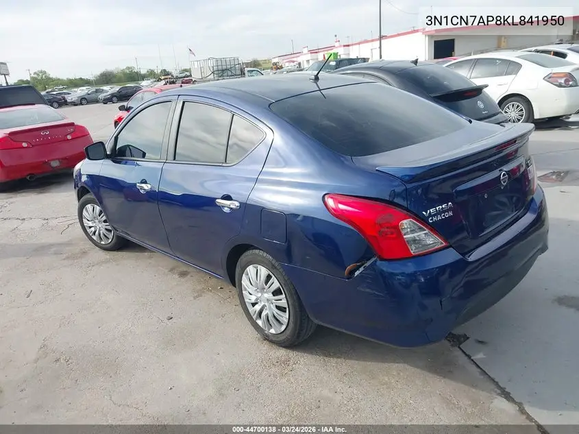 3N1CN7AP8KL841950 2019 Nissan Versa 1.6 Sv