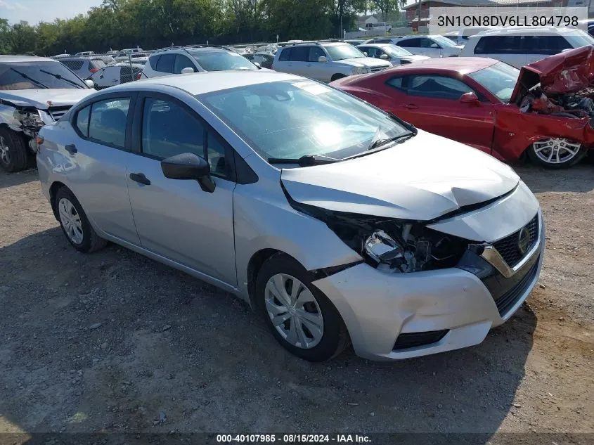 2020 Nissan Versa S Xtronic Cvt VIN: 3N1CN8DV6LL804798 Lot: 40107985