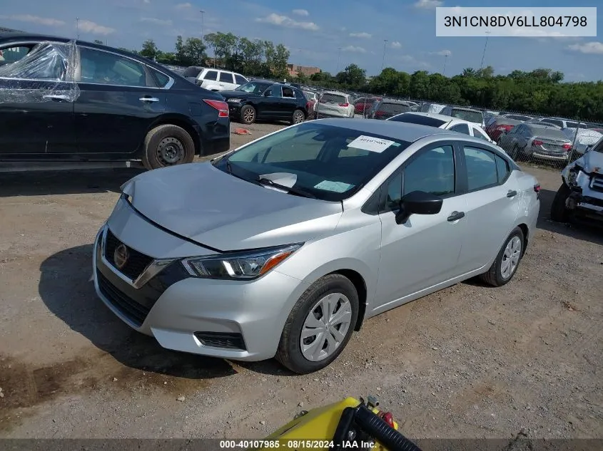 2020 Nissan Versa S Xtronic Cvt VIN: 3N1CN8DV6LL804798 Lot: 40107985