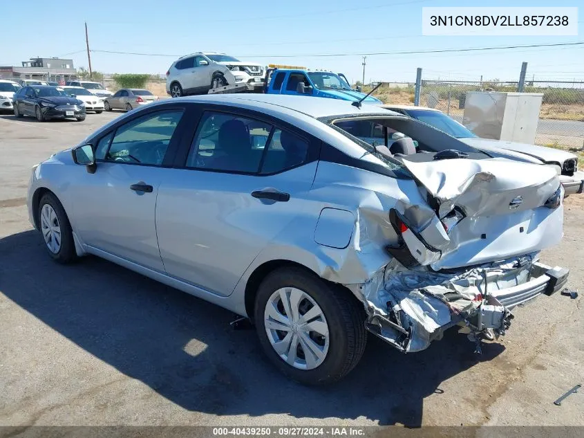 2020 Nissan Versa S Xtronic Cvt VIN: 3N1CN8DV2LL857238 Lot: 40439250