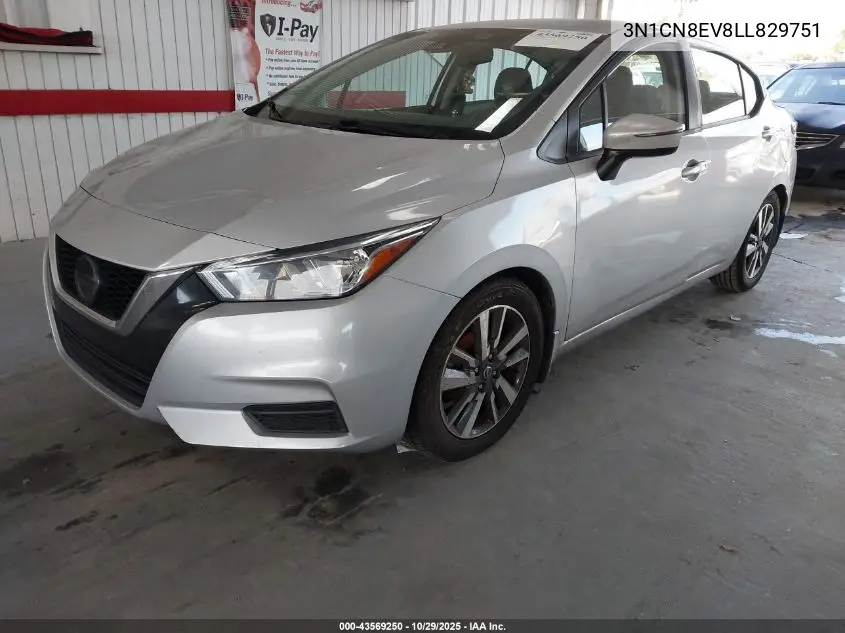 3N1CN8EV8LL829751 2020 Nissan Versa Sv Xtronic Cvt