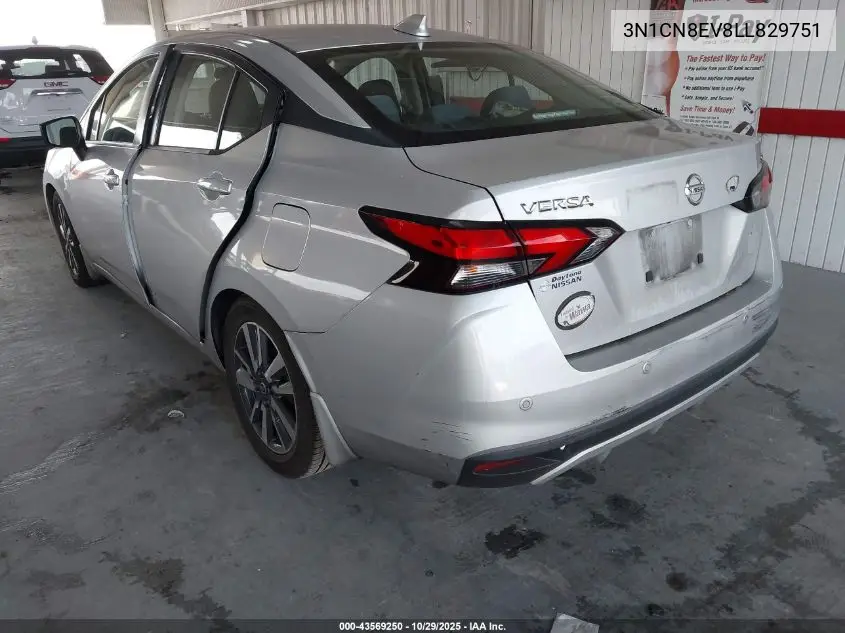 3N1CN8EV8LL829751 2020 Nissan Versa Sv Xtronic Cvt