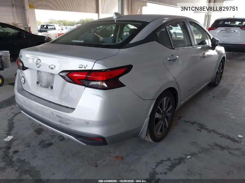 3N1CN8EV8LL829751 2020 Nissan Versa Sv Xtronic Cvt