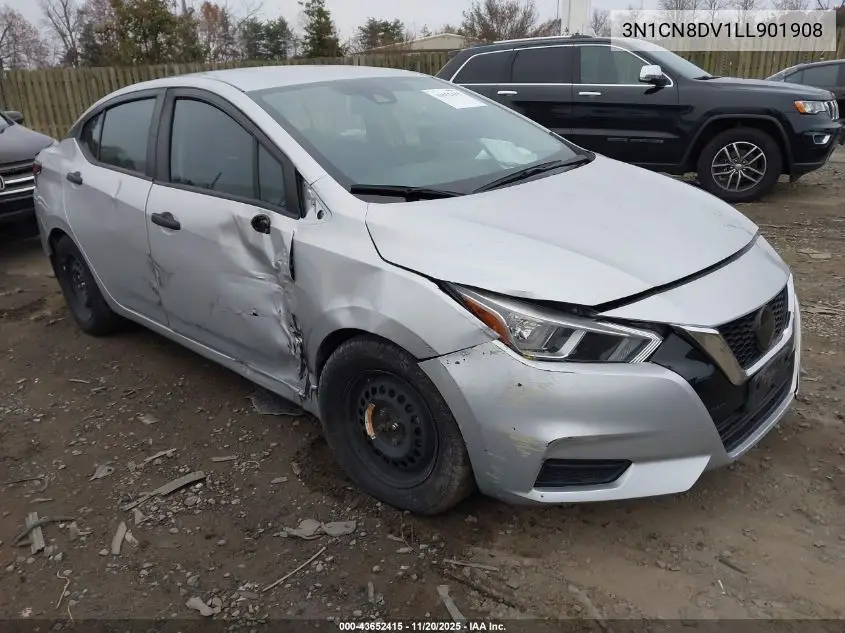 3N1CN8DV1LL901908 2020 Nissan Versa S Xtronic Cvt