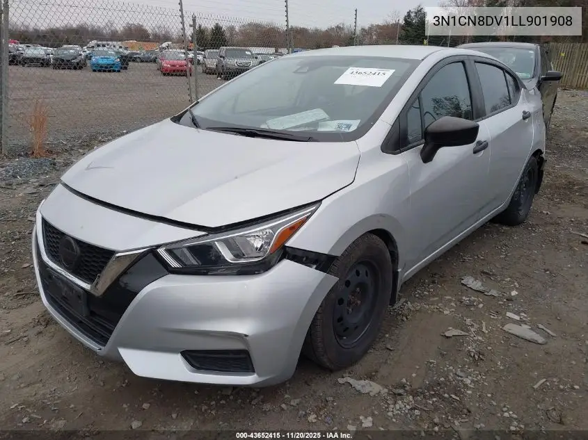 3N1CN8DV1LL901908 2020 Nissan Versa S Xtronic Cvt