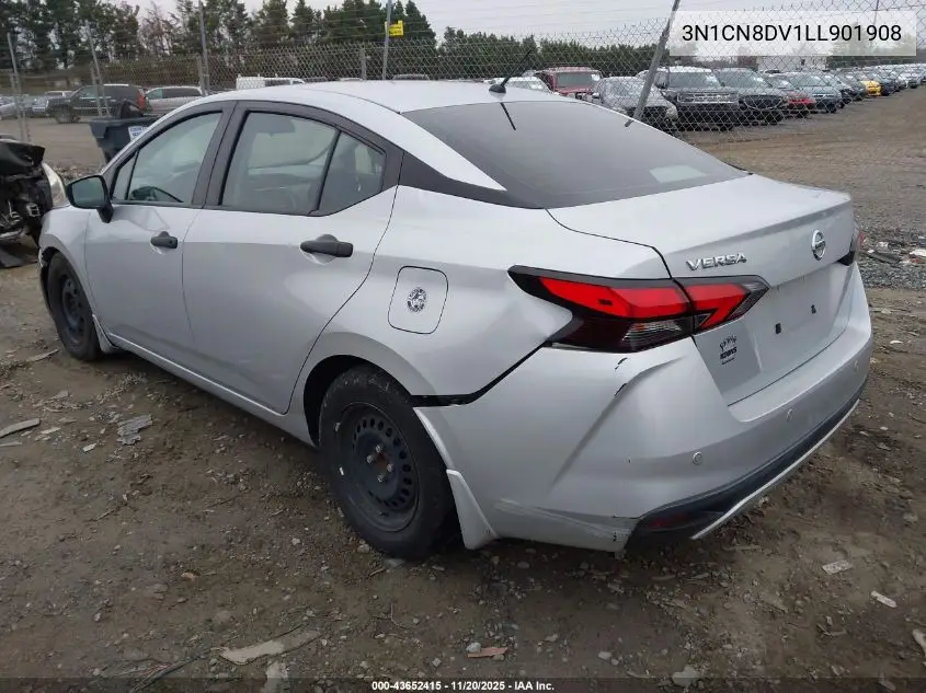 3N1CN8DV1LL901908 2020 Nissan Versa S Xtronic Cvt