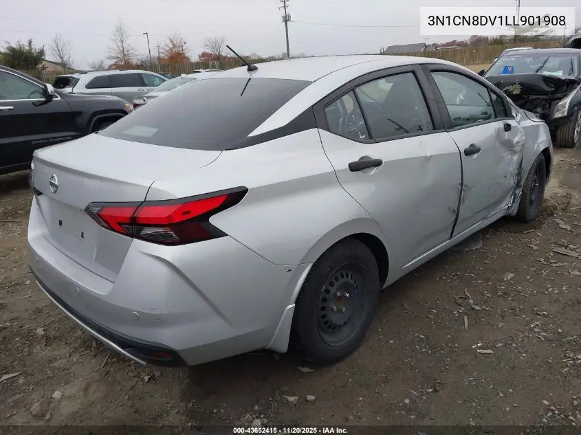 3N1CN8DV1LL901908 2020 Nissan Versa S Xtronic Cvt