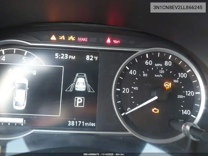 3N1CN8EV2LL866245 2020 Nissan Versa Sv Xtronic Cvt