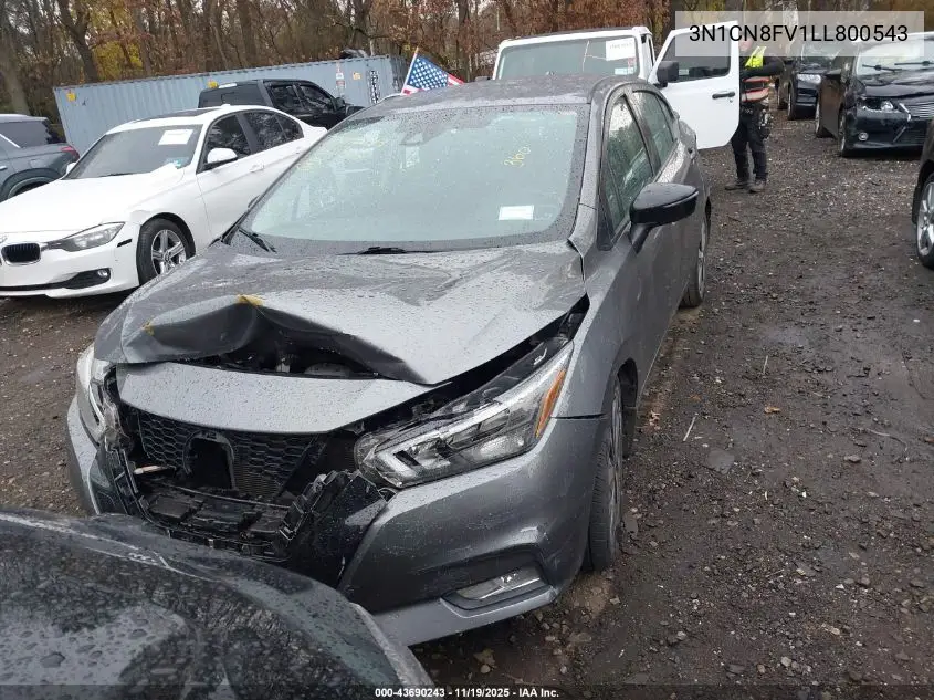 3N1CN8FV1LL800543 2020 Nissan Versa Sr Xtronic Cvt