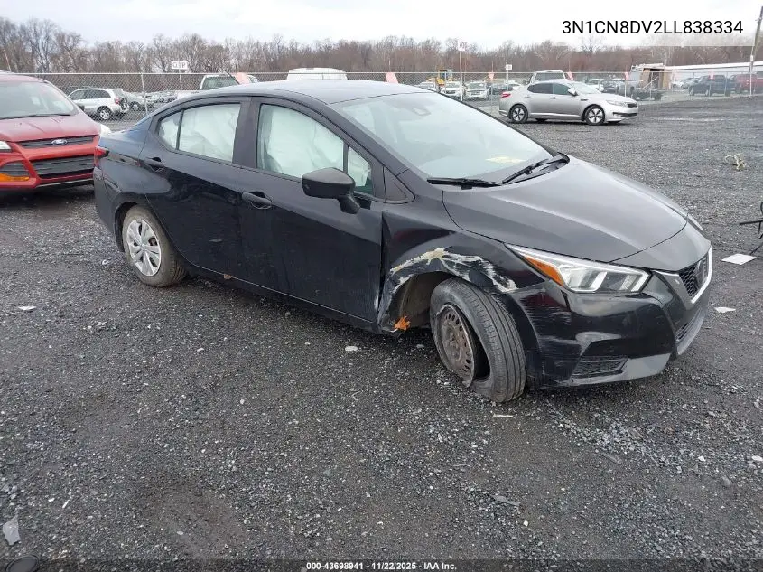 3N1CN8DV2LL838334 2020 Nissan Versa S Xtronic Cvt