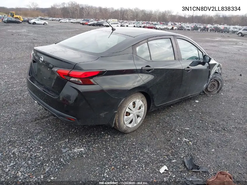 3N1CN8DV2LL838334 2020 Nissan Versa S Xtronic Cvt