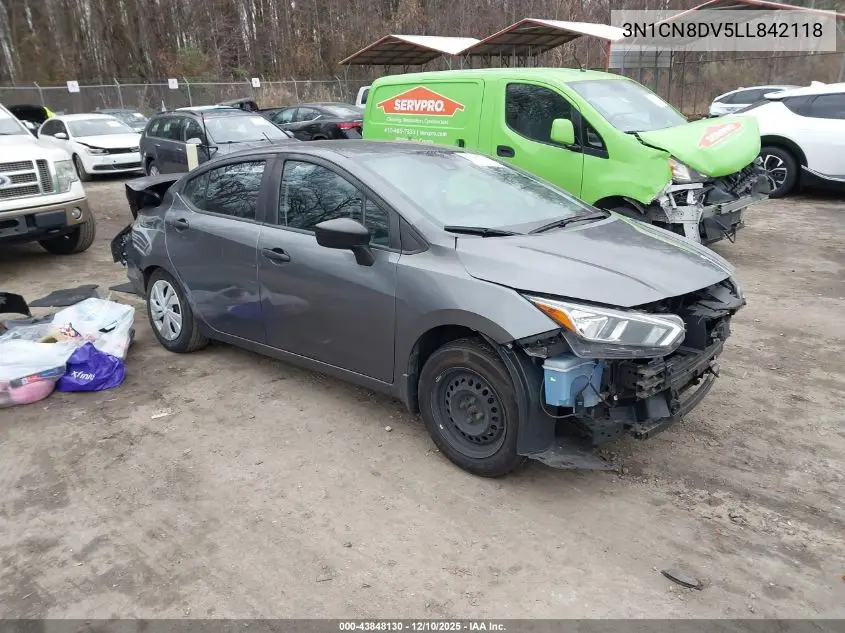3N1CN8DV5LL842118 2020 Nissan Versa S Xtronic Cvt