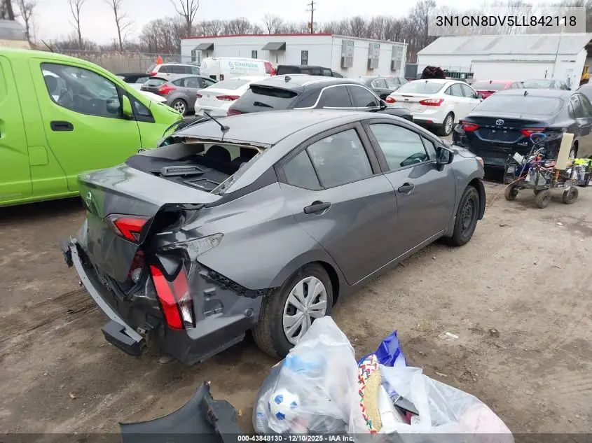 3N1CN8DV5LL842118 2020 Nissan Versa S Xtronic Cvt