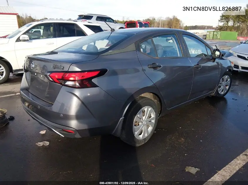 3N1CN8DV5LL826887 2020 Nissan Versa S Xtronic Cvt