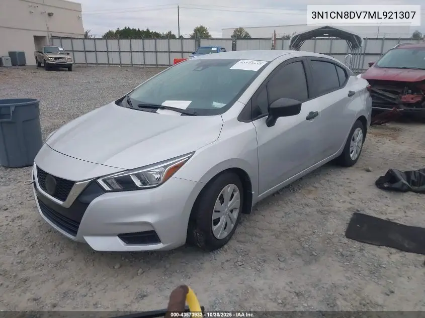 3N1CN8DV7ML921307 2021 Nissan Versa S Xtronic Cvt