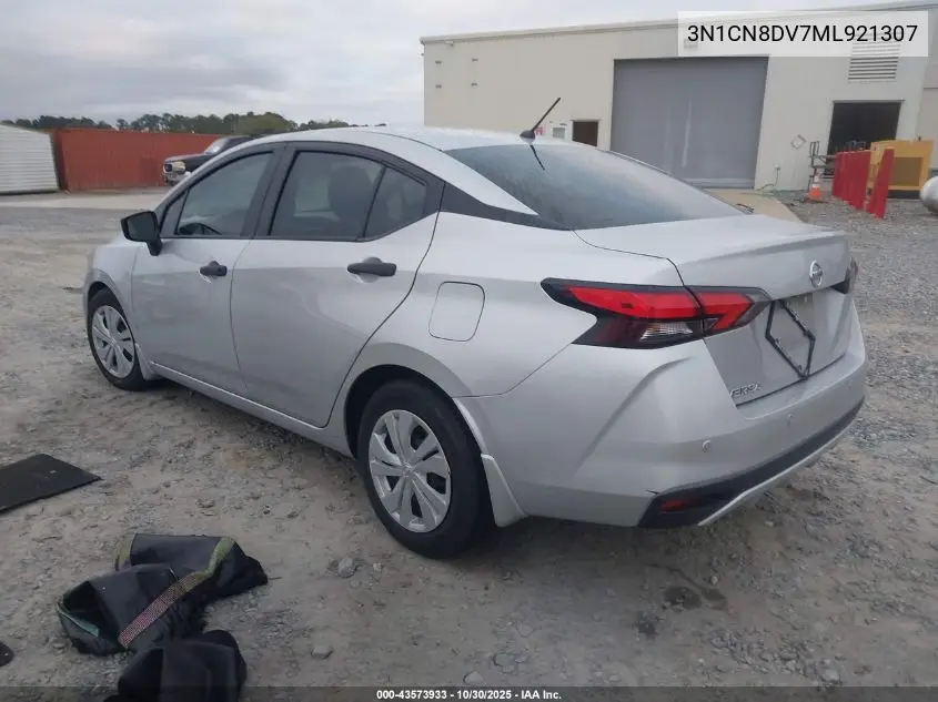 3N1CN8DV7ML921307 2021 Nissan Versa S Xtronic Cvt