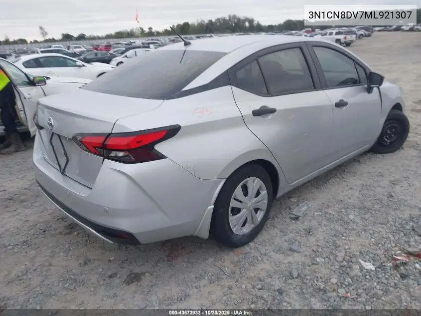 3N1CN8DV7ML921307 2021 Nissan Versa S Xtronic Cvt