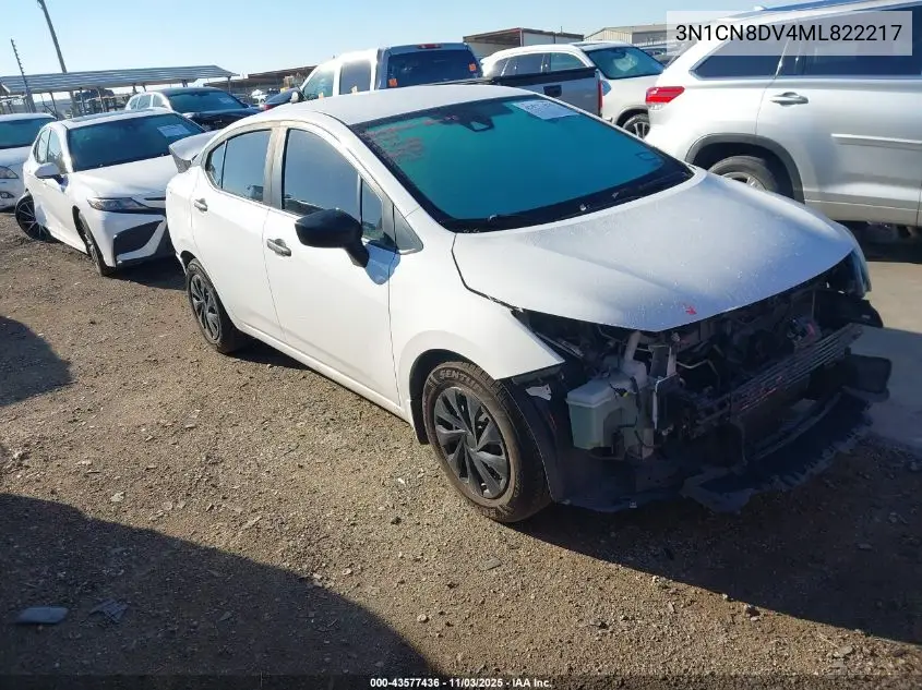 3N1CN8DV4ML822217 2021 Nissan Versa S Xtronic Cvt