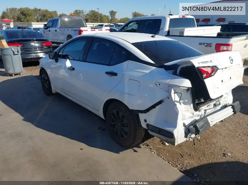 3N1CN8DV4ML822217 2021 Nissan Versa S Xtronic Cvt