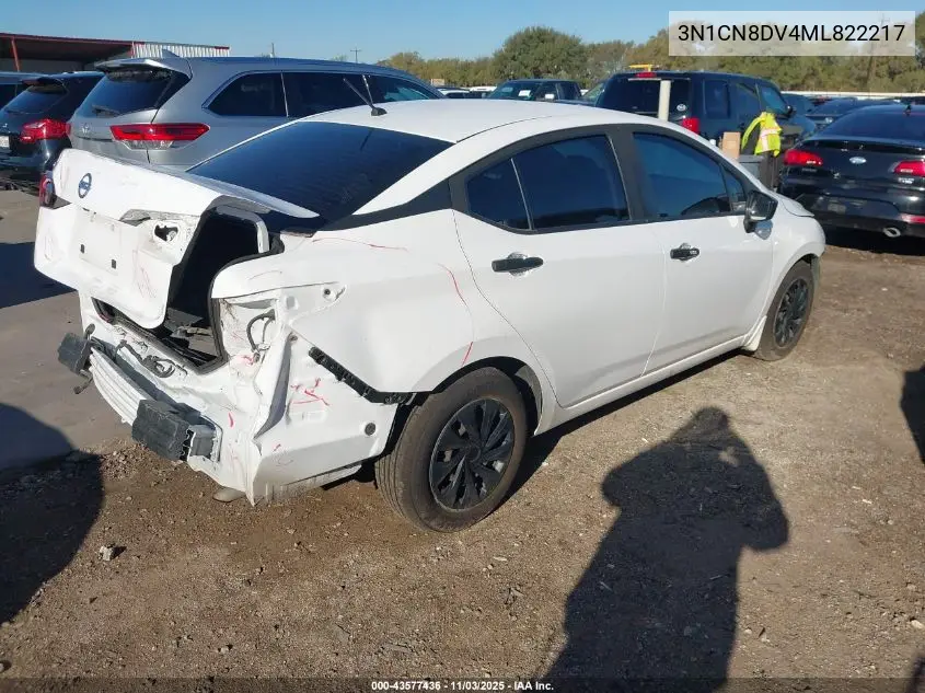 3N1CN8DV4ML822217 2021 Nissan Versa S Xtronic Cvt