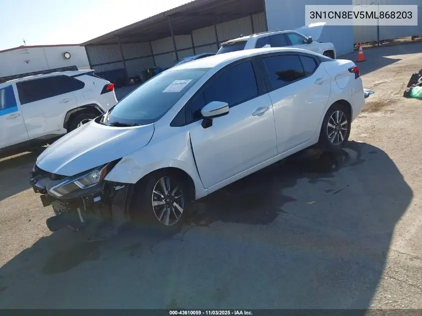 3N1CN8EV5ML868203 2021 Nissan Versa Sv Xtronic Cvt